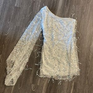 One shoulder sparkly dress